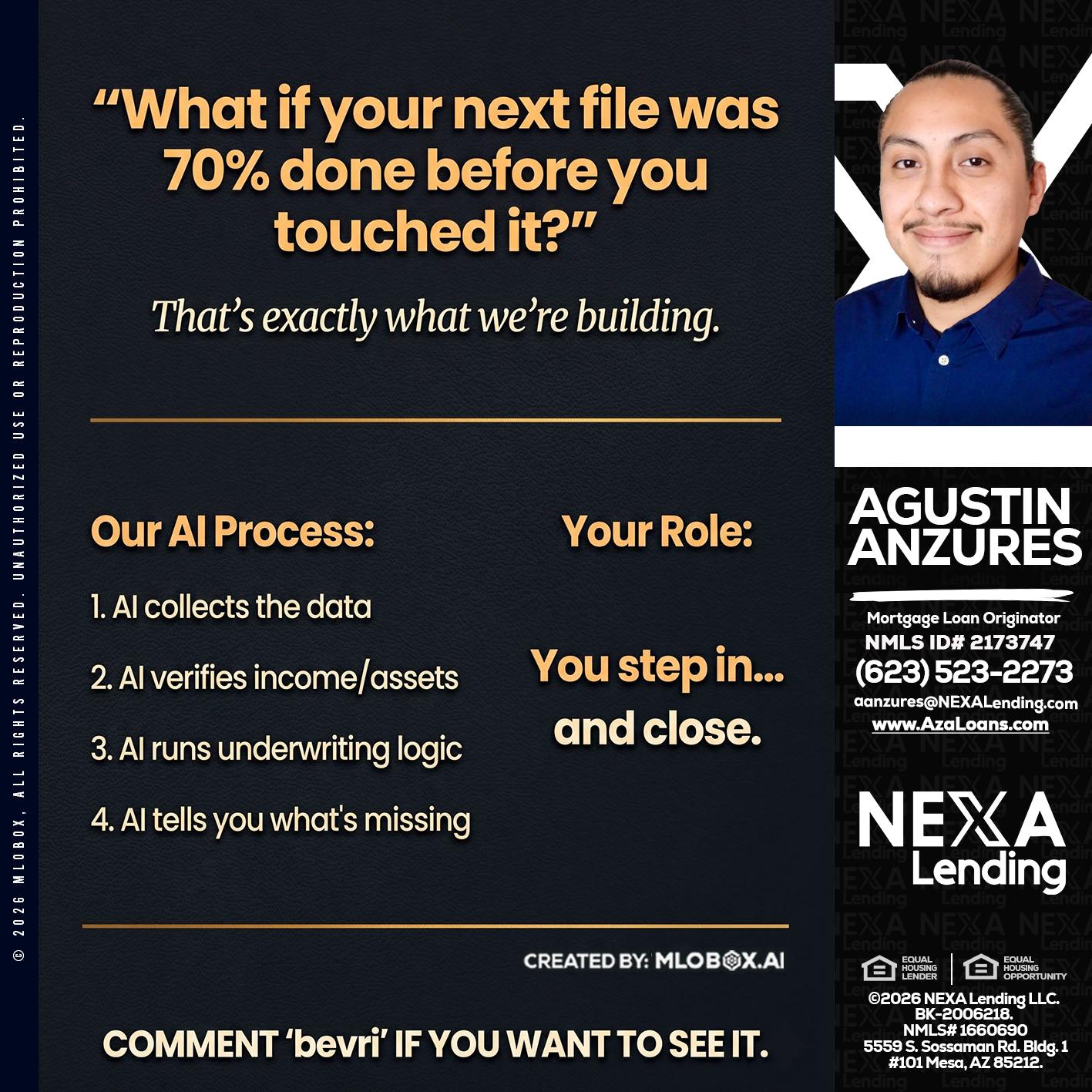 WHAT IF YOUR - Agustin Anzures -Mortgage Loan Originator