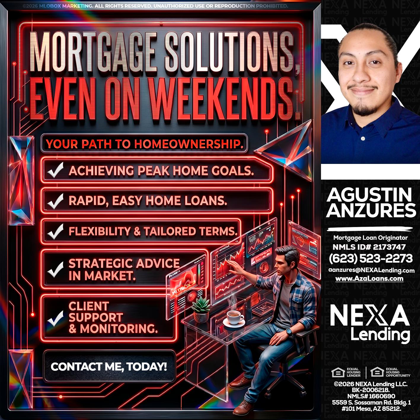 WEEKEND SOLUTIONS - Agustin Anzures -Mortgage Loan Originator