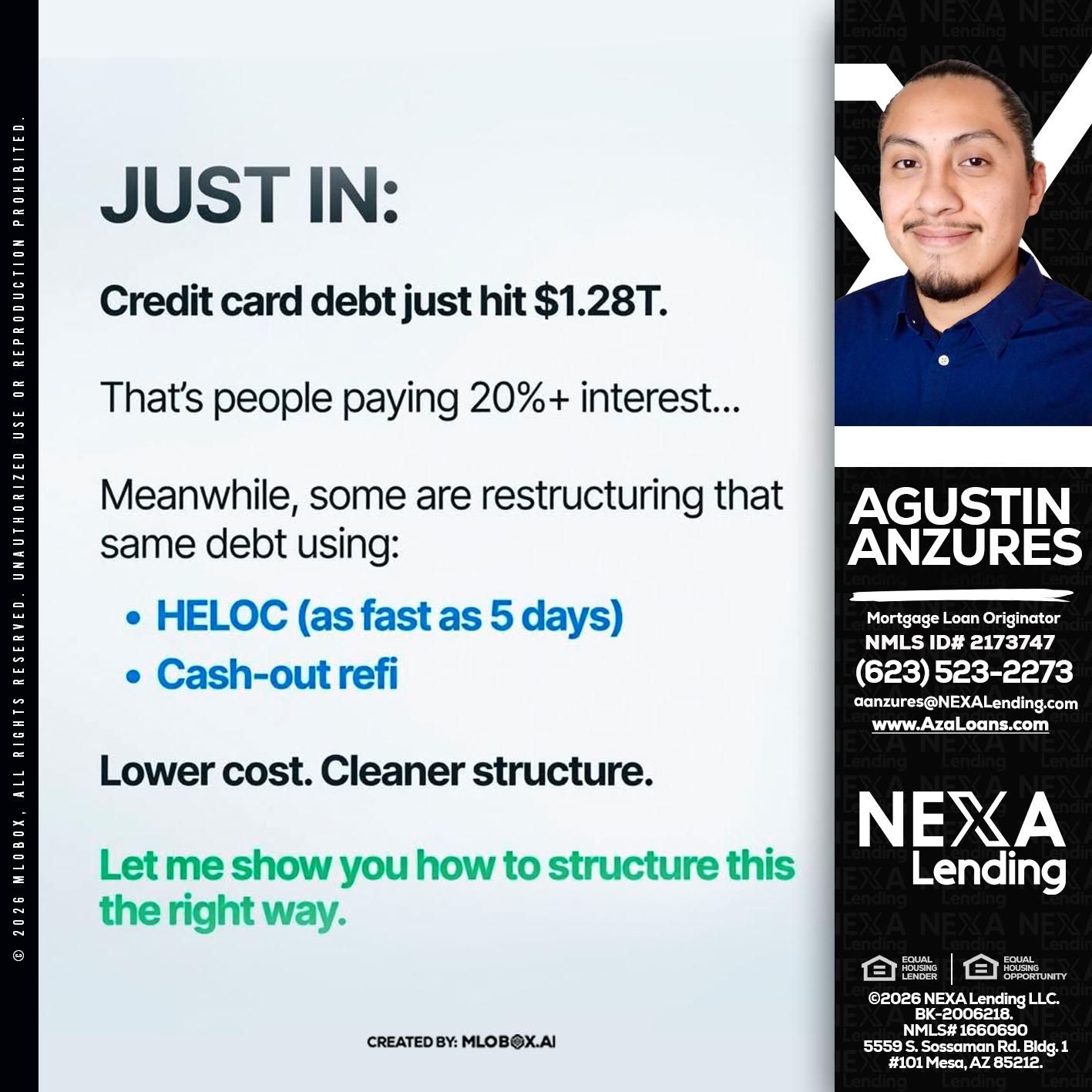 JUST IN - Agustin Anzures -Mortgage Loan Originator