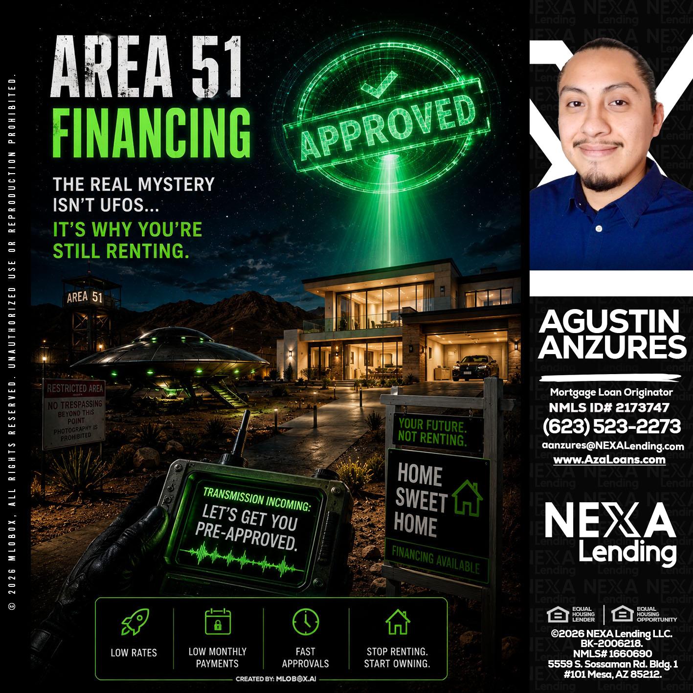 AREA 51 - Agustin Anzures -Mortgage Loan Originator