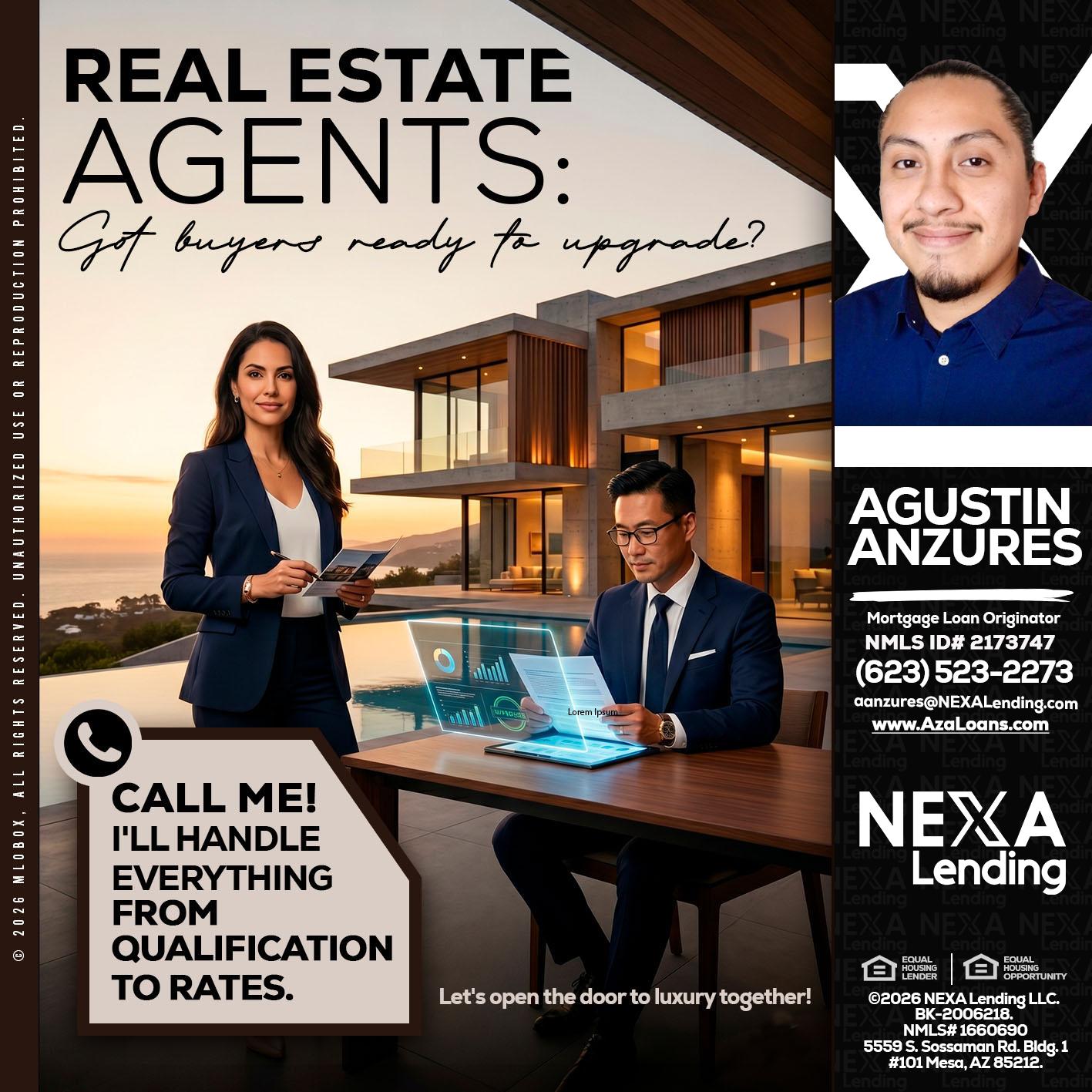 REAL ESTATE AGENTS - Agustin Anzures -Mortgage Loan Originator