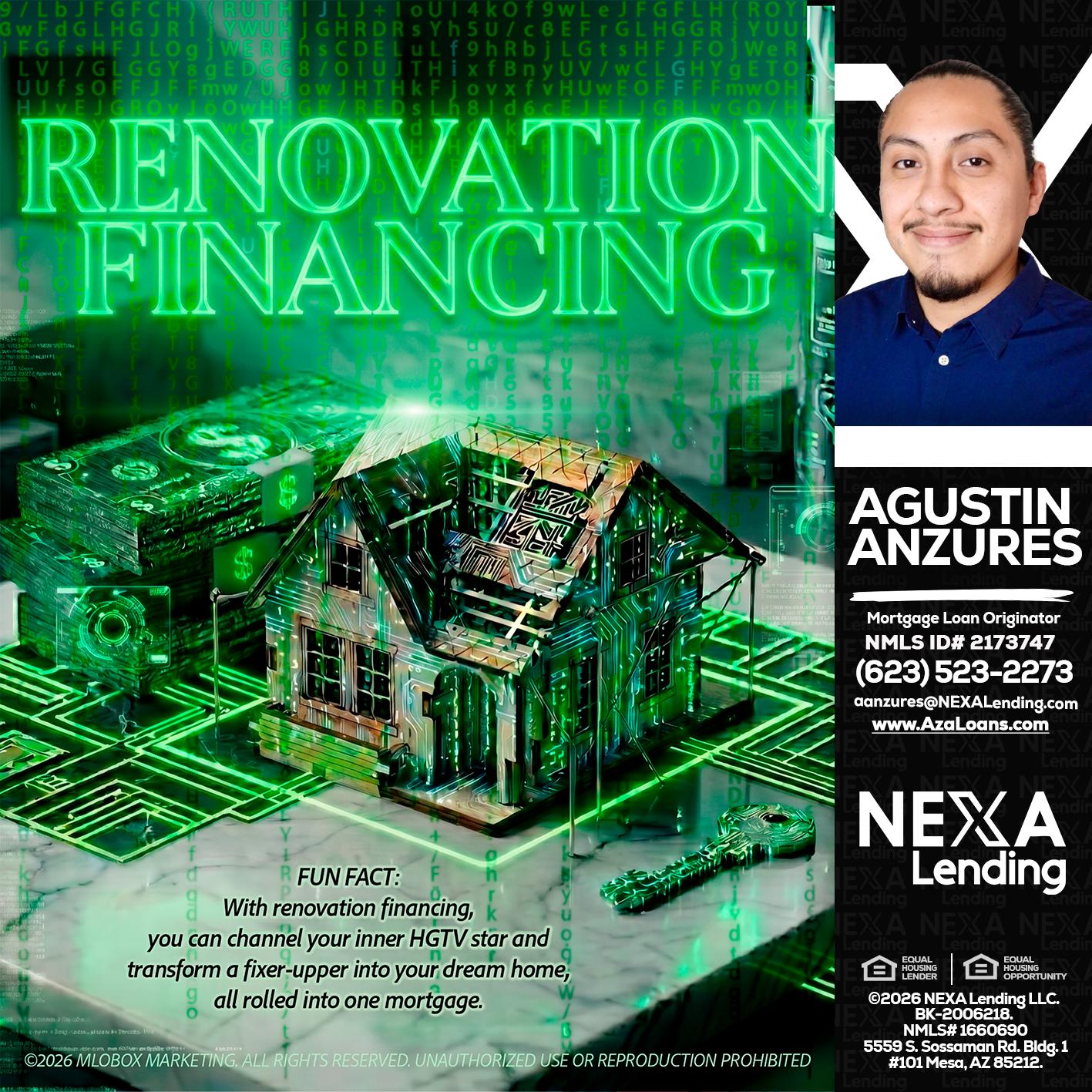 RENOVATION FINANCING - Agustin Anzures -Mortgage Loan Originator