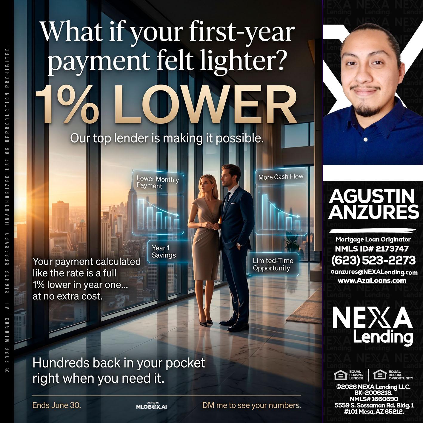 1% LOWER - Agustin Anzures -Mortgage Loan Originator