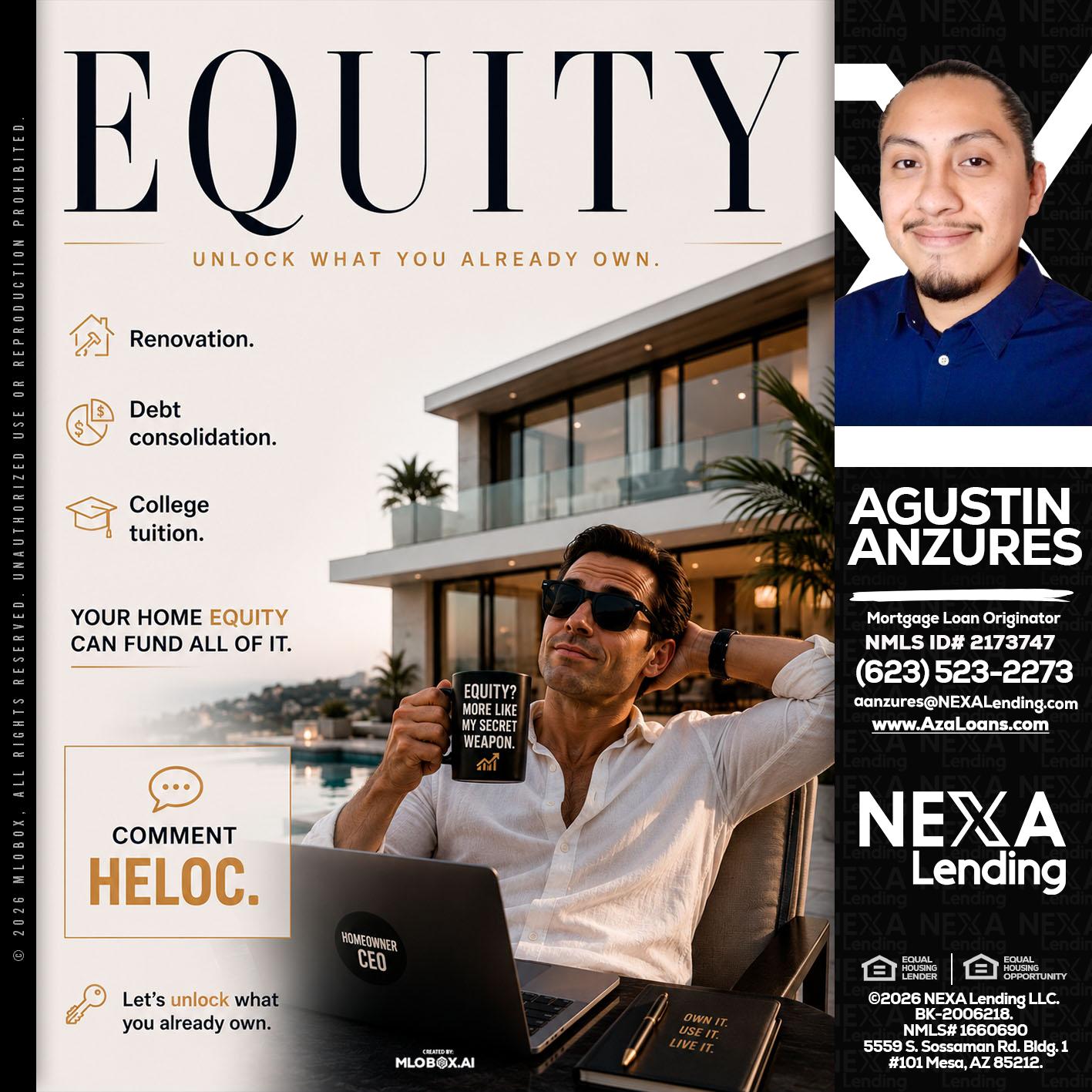 EQUITY - Agustin Anzures -Mortgage Loan Originator