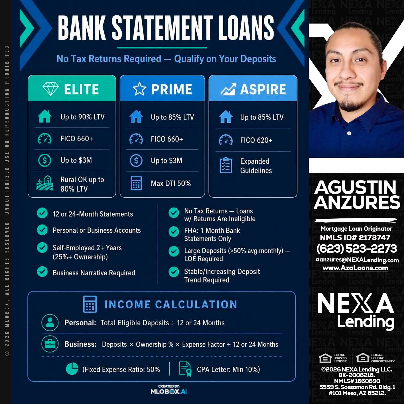 BANK STATEMENT - Agustin Anzures -Mortgage Loan Originator